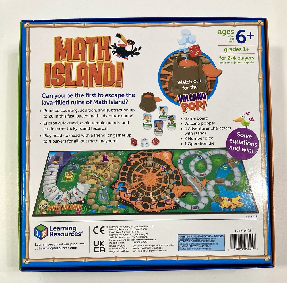 Learning Resources Math Island Addition & Subtraction Game Ages 6+ Complete