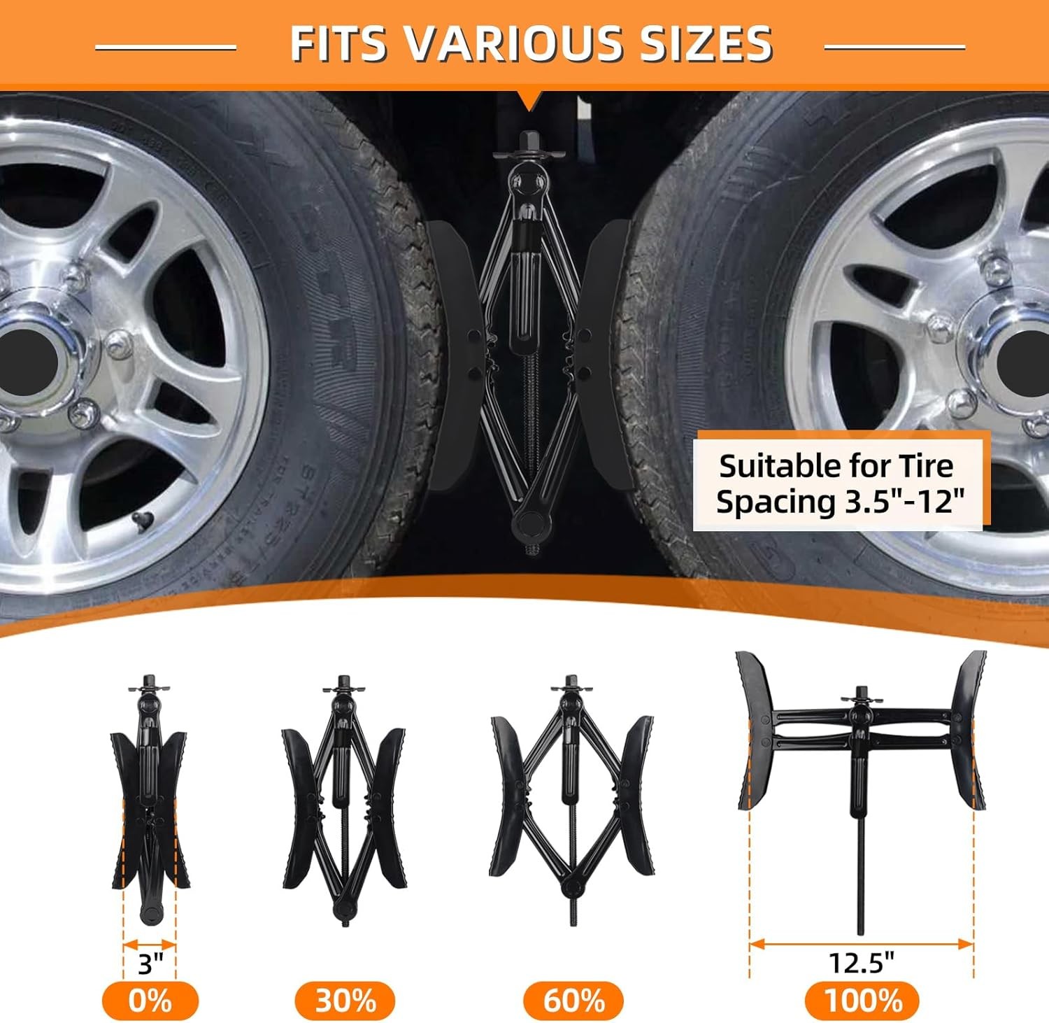 2Pk RV Tire Stabilizer, X-Shaped Wheel Chock for Dual Axle Travel Trailer Camper