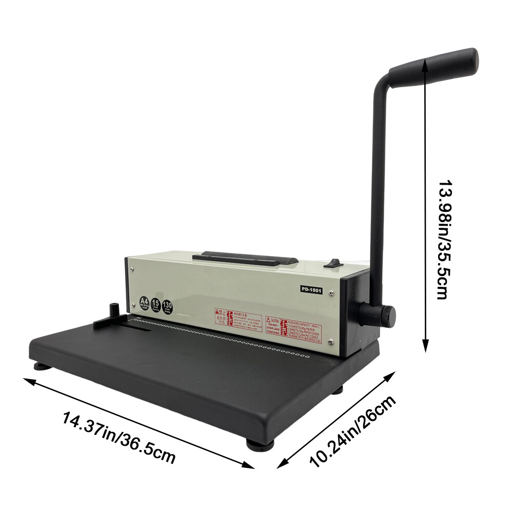 110V Desk Calendar Notebook Maker Plastic Spiral Coil Binding Machine Binder