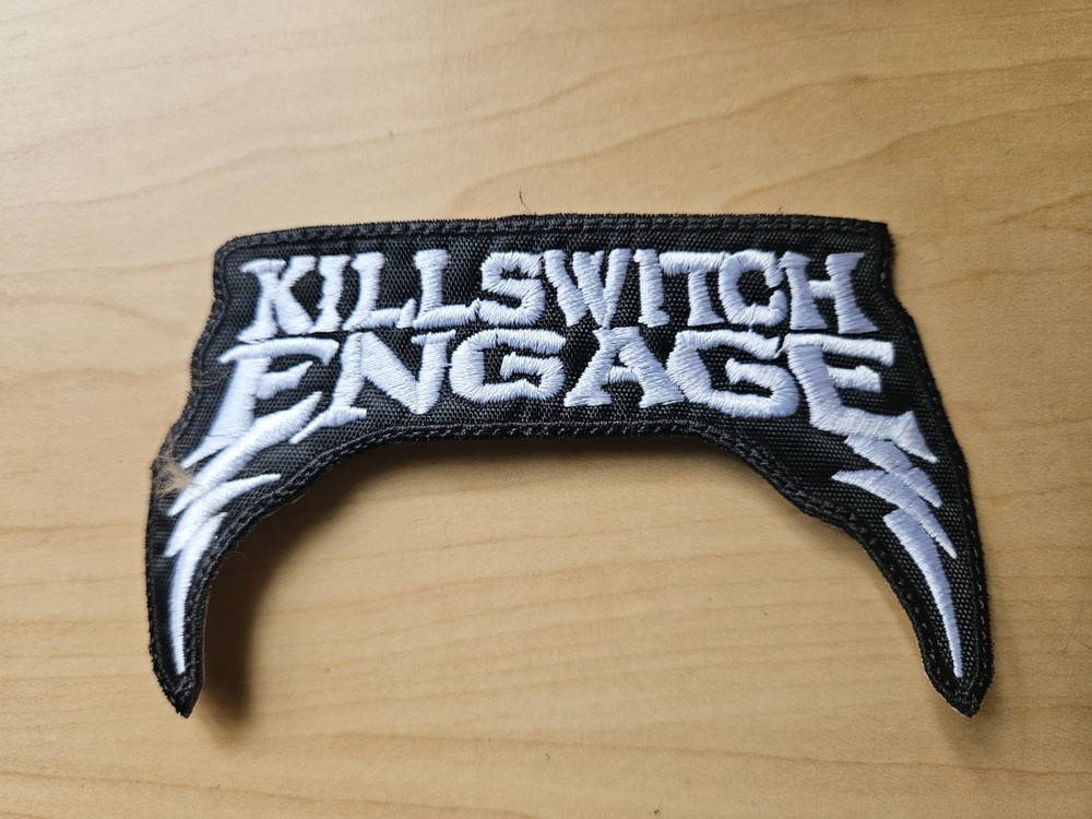 KILLSWITCH ENGAGE, SEW ON WHITE, BLACK BORDER EMBROIDERED PATCH
