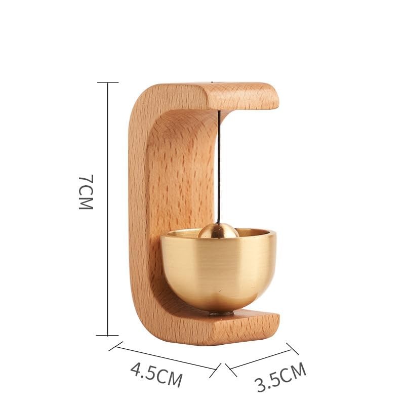Hanging Doorbell Suction Door Type Solid Wood Wind Chime C Shape Accessories