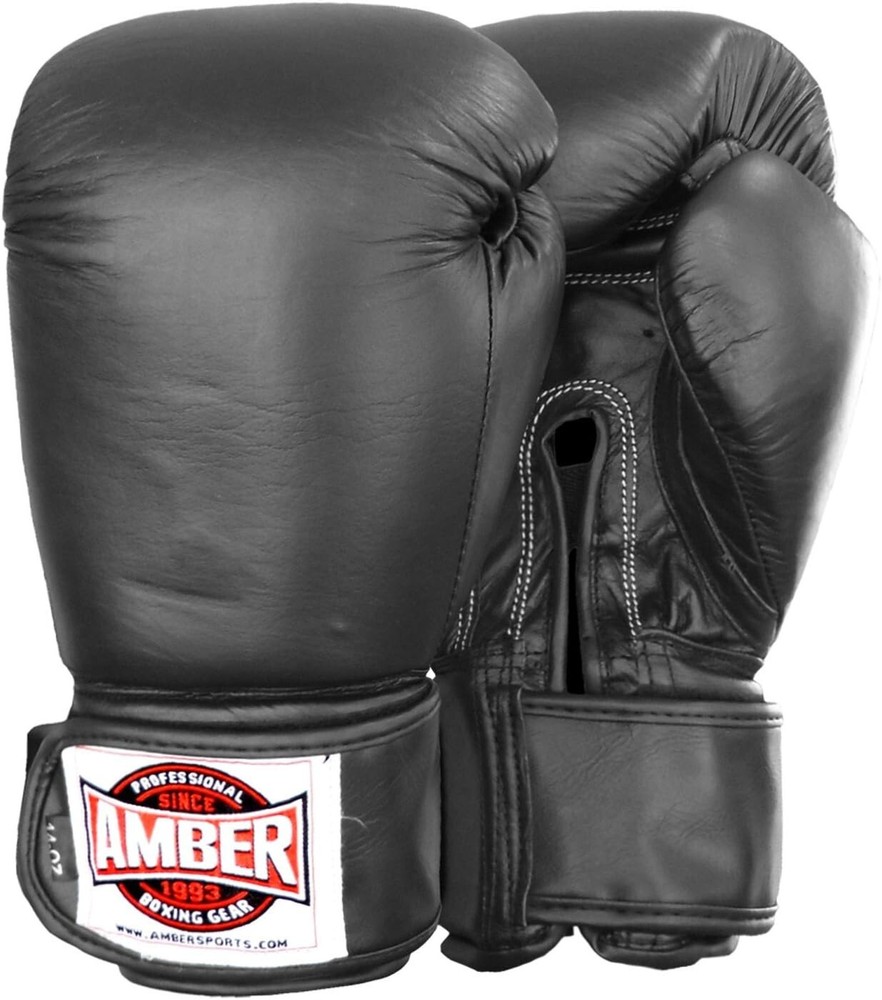 Amber Professional Muay Thai Training Gloves with Hook & Loop Closure, Durable
