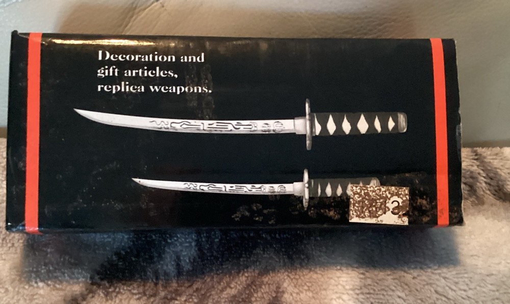 NIB 2 Mini Swords On Stand. Decoration Gift Replica.