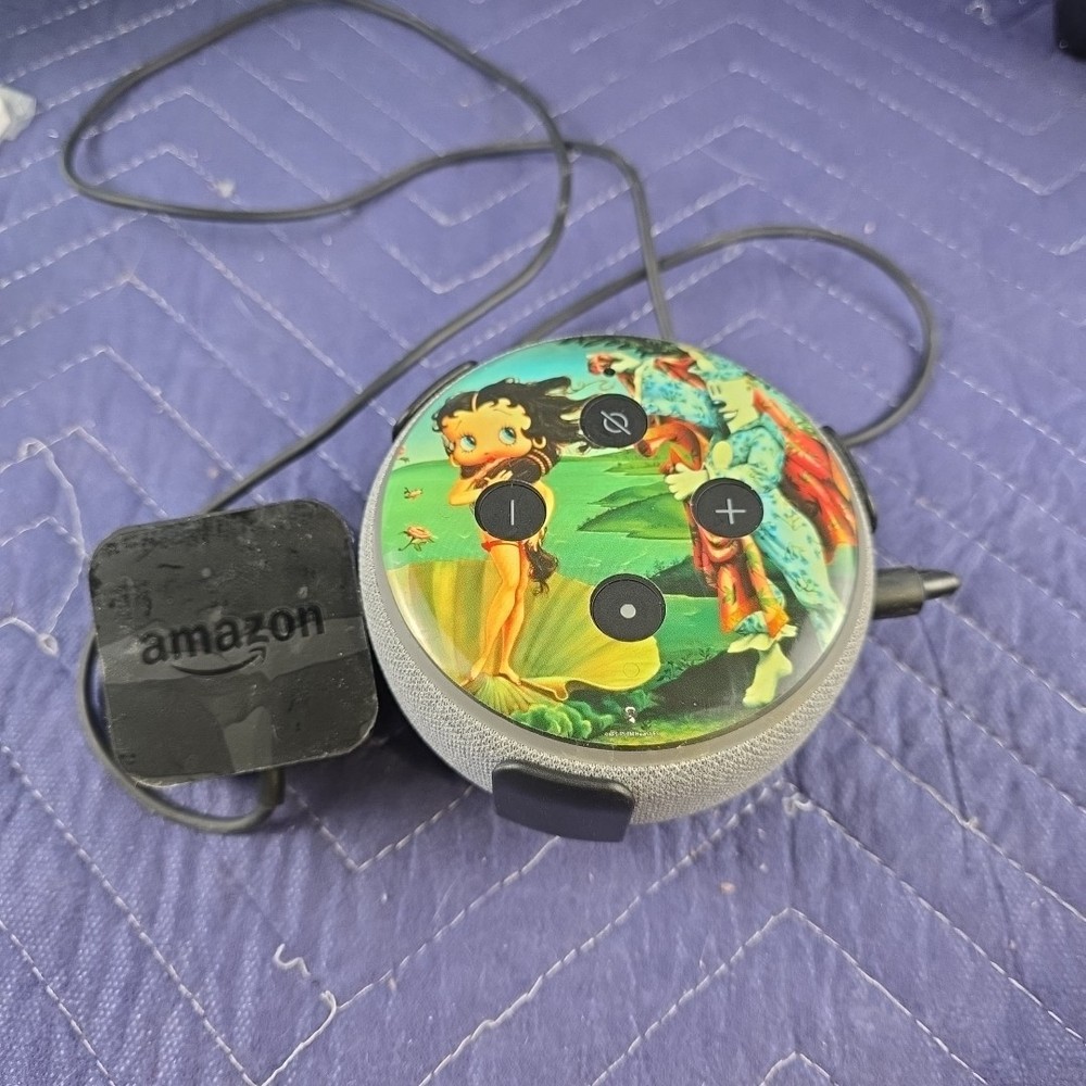 Amazon Echo Dot Smart Speaker Untested Parts Power Cord And Wall Mount Included