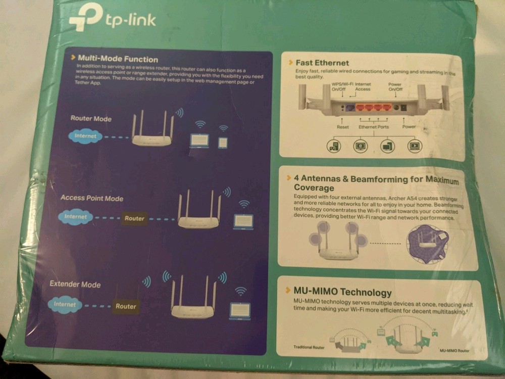 TP-Link Archer 54 AC1200 Ethernet Wireless Router - White