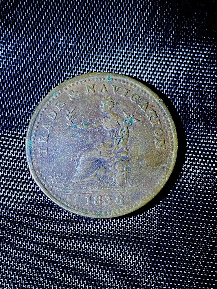1838 Pure Copper Token (Trade and Navigation)