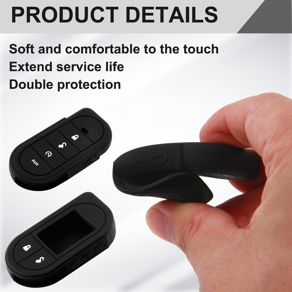 2 Pack Remote Case for Viper, Soft Silicone Car Key Case Shell, Protective