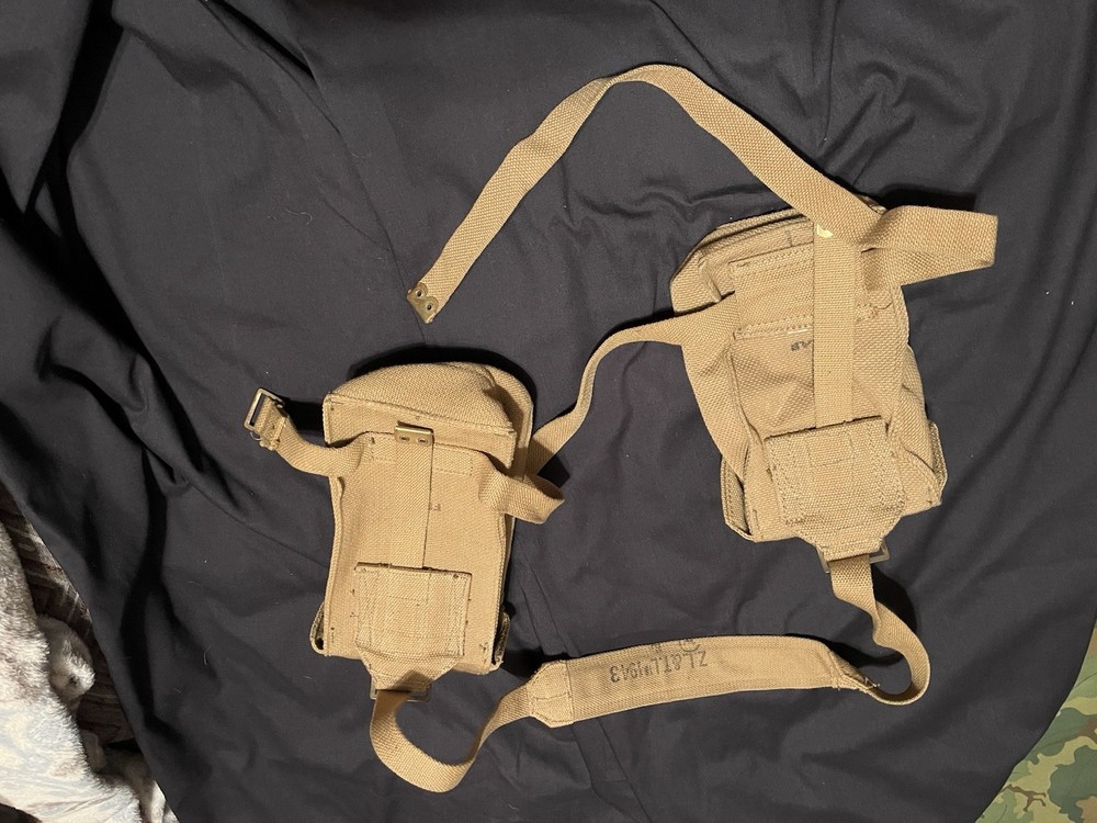 Ww2 British Sten Ammo Pouch Lot Complete Dated 1941 And 1943