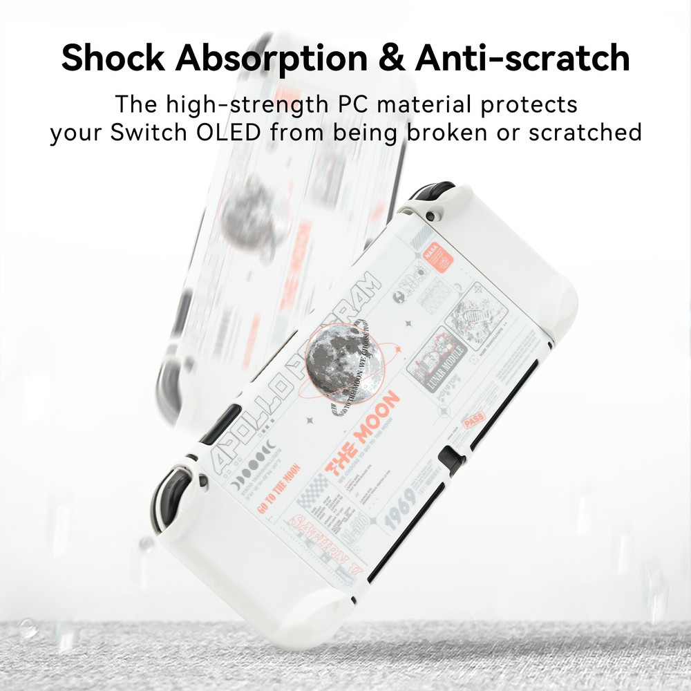 GeekShare Protective Case for Nintendo Switch OLED 2021 Slim Cover Shell Moon