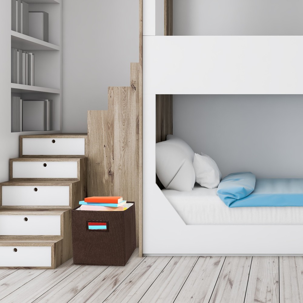 Superio Fabric Organizing Bin, 11" Brown Fabric Cube 4-Pack