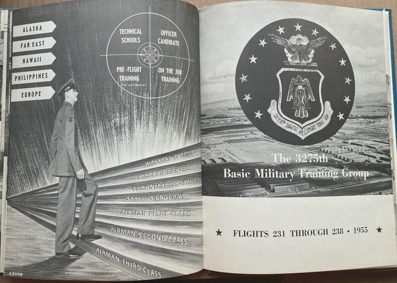 Parks Air Force Base 1955 Yearbook Dublin CA Flights 231 thru 238 Basic Training