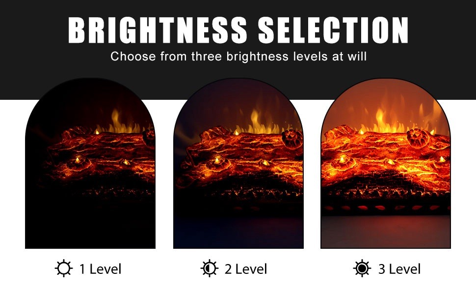 USB-Powered LED Electric Fireplace Logs with Remote Control - Realistic Decor