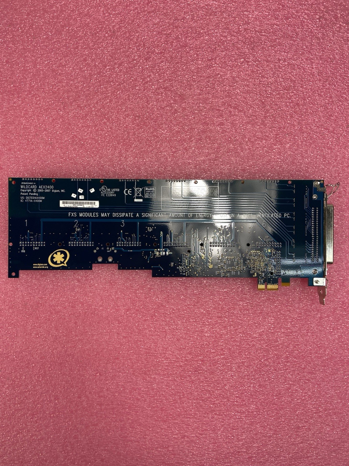 Digium AEX2400 24 Port Modular Analog PCI-Express w/ 4x S400M 2x X400M 5VPMOCT03