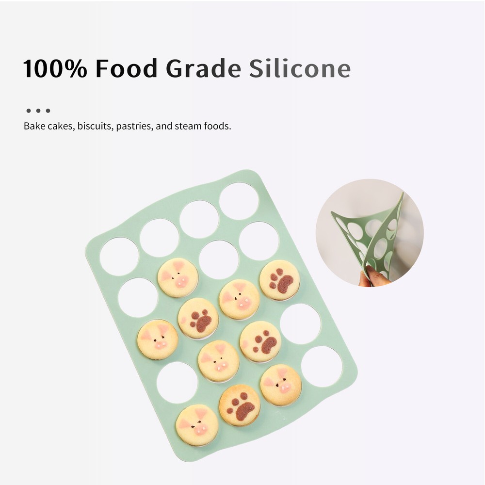 5PCS Bear Cracker Cookie Silicone Mold Dacquoise DIY Baking 8Cavity Cartoon Mold