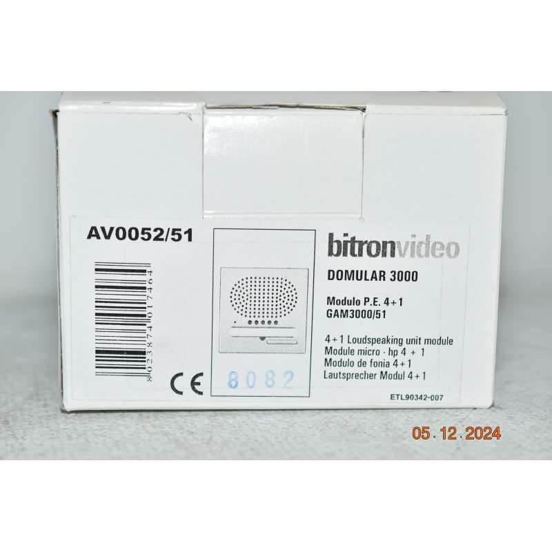 AV0052/51 BITRON VIDEO DOMULAR 3000 Audio Compact Module 4+n