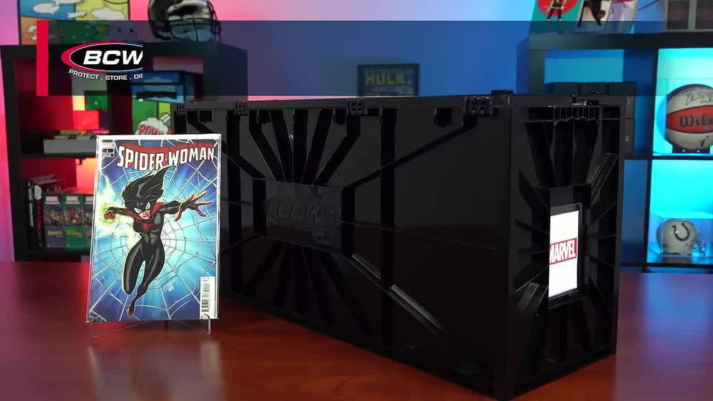 BCW LONG Comic Book Storage Box Bin Heavy Duty Plastic Stackable Hold 300 Bags