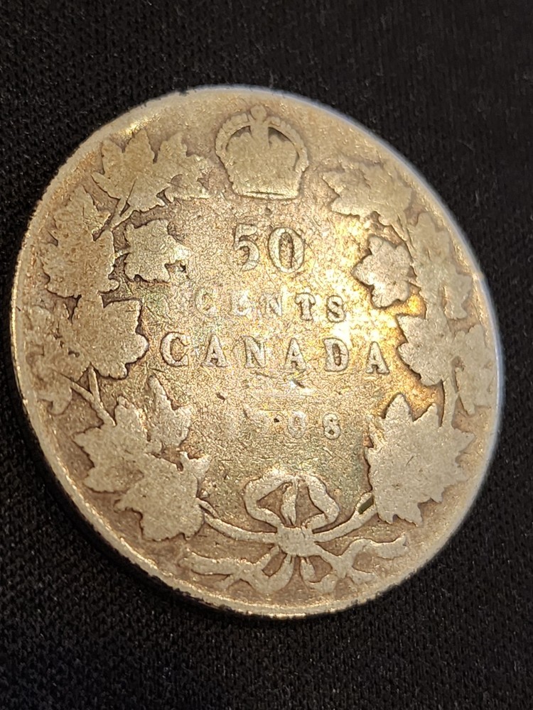 1908 Canada 50 Cents Silver Coin