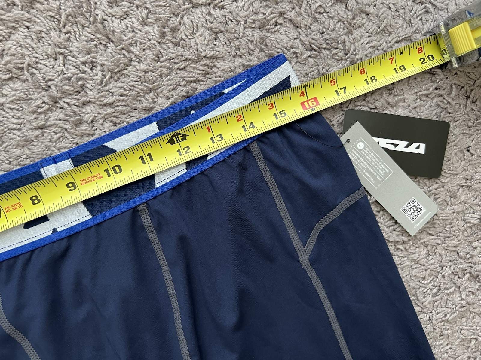 TSLA Men's Compression Tights Pants Baselayer Blue Bottom 2XL NEW