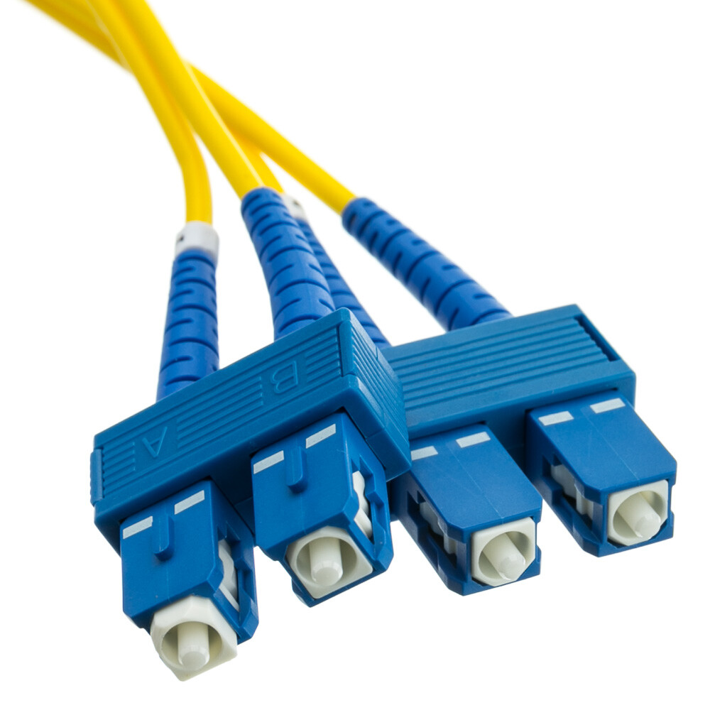 3m SC-SC Duplex 9/125 Singlemode Fiber Optic Patch Cable Yellow 10FT