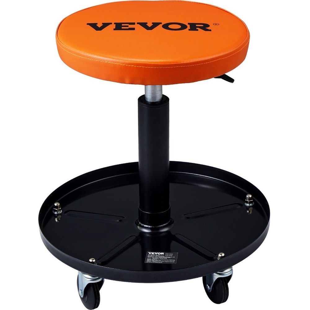 Mechanic's Rolling Creeper Seat - Adjustable Stool w/ Tool Tray