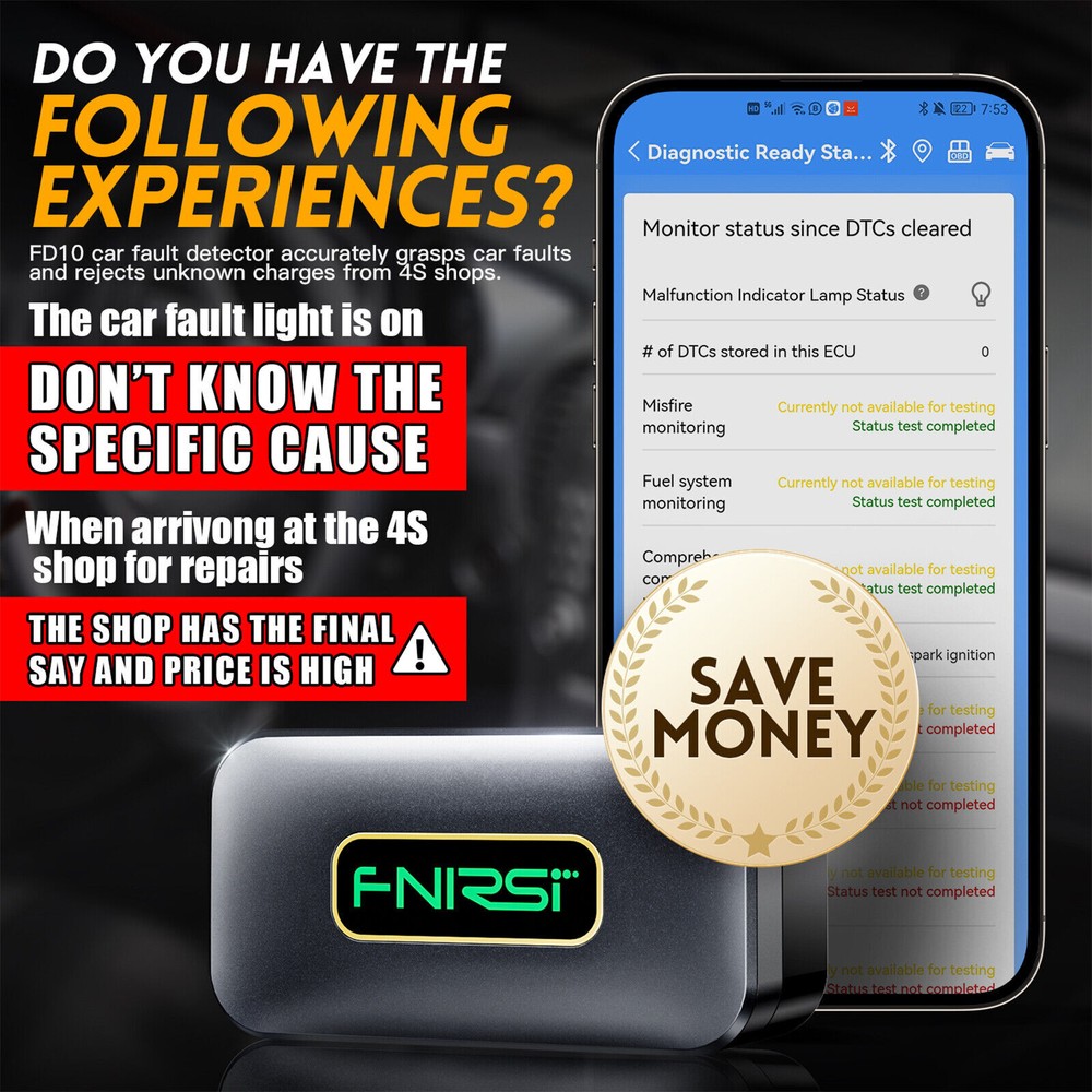 FNIRSI FD10 Car OBD2 Scanner Code Car Check Engine Fault Diagnostic Device Tool