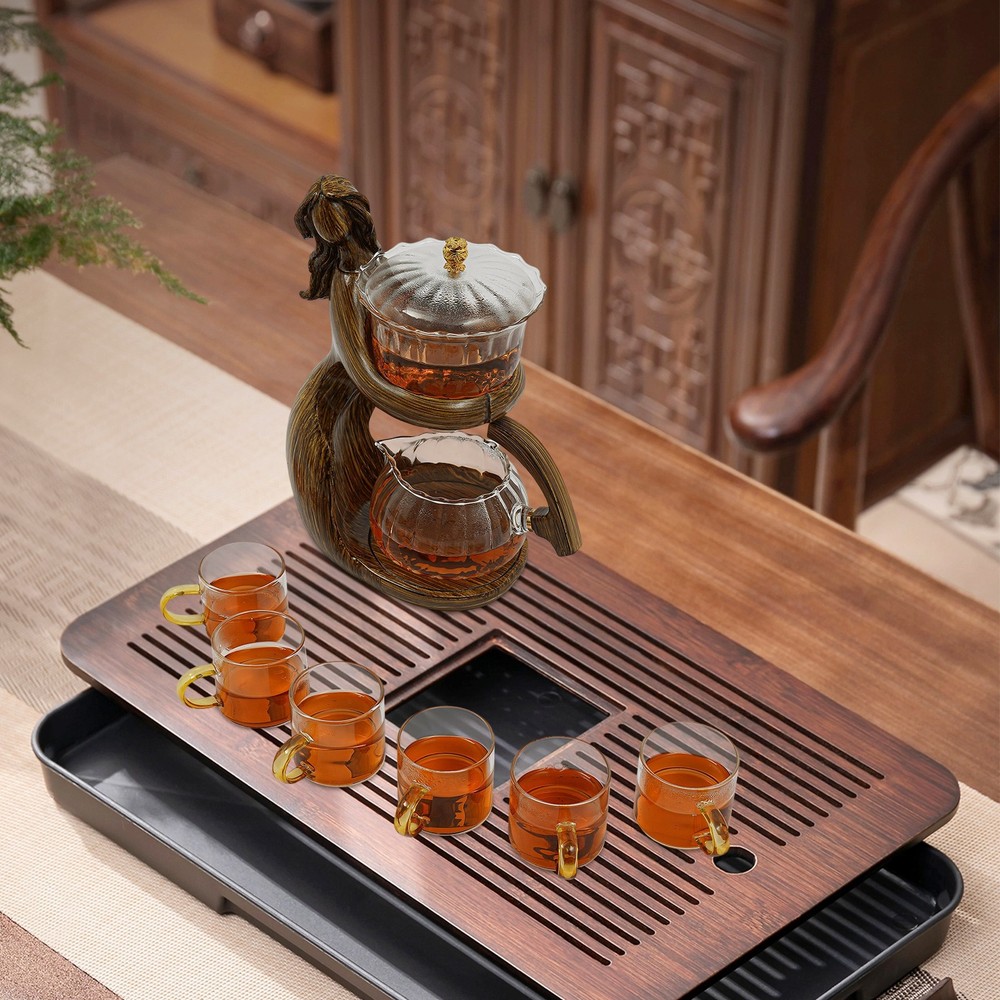 Modern Tabletop Teapot Set, Semi Automatic Tea Set, Tea Set with 6 Small Cups