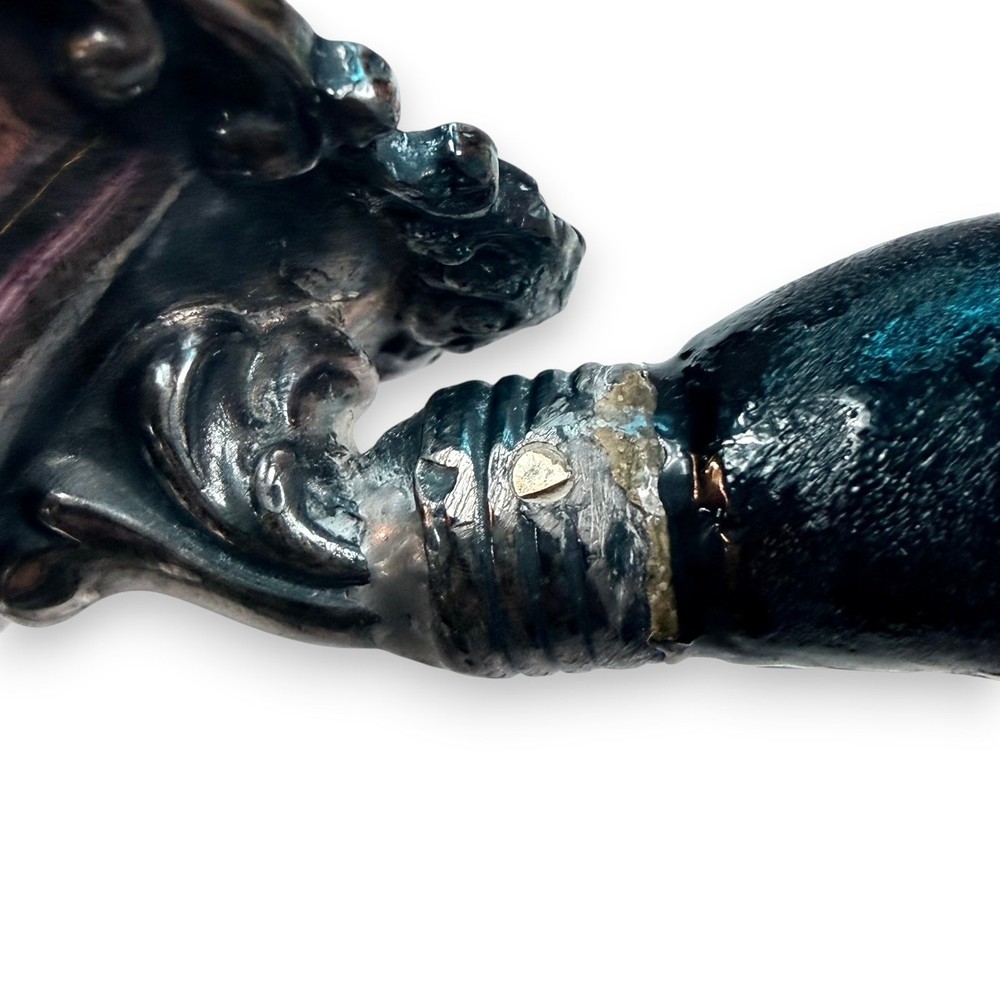 Antique Silverplate Hinged Lid Pitcher, Ornate Victorian Style, Black Handle