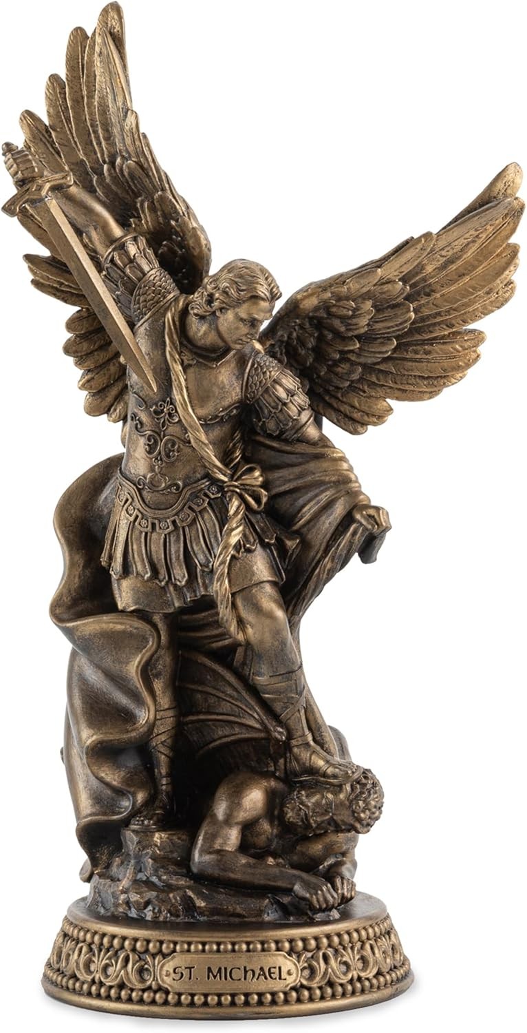 12 inch Bronze St Michael Archangel Statue San Miguel Arcangel Figurines Decor