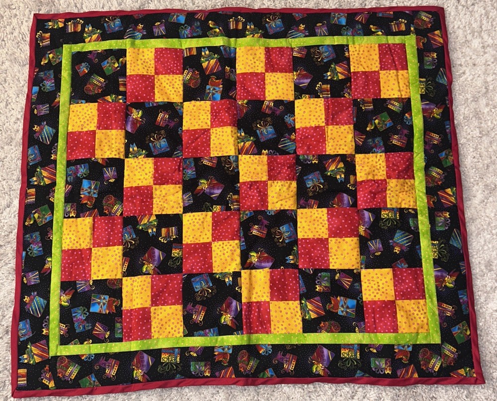 Handmade Quilt Bright Jazzy 40x44