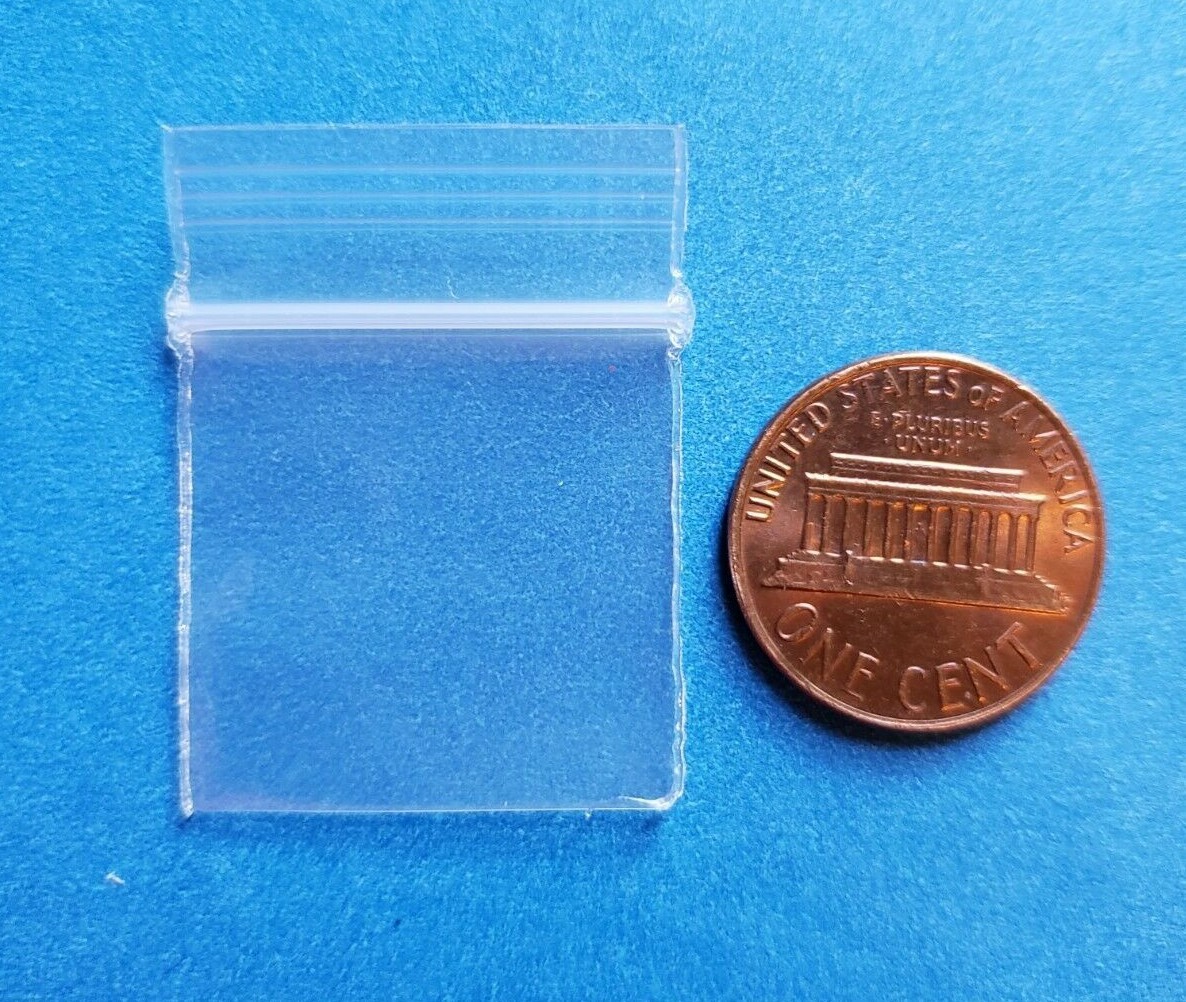 Clear 1" x 1" Mini Zip Seal Lock Top Plastic Bags 2Mil Jewelry Pill Small Square