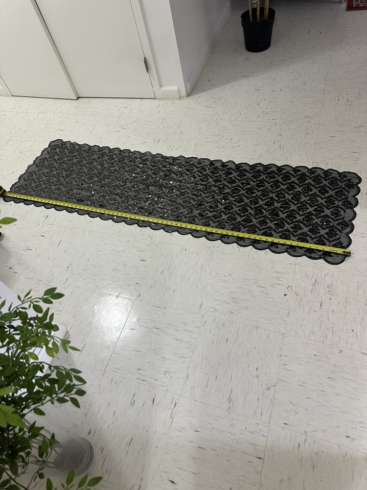 Black Sequin Runner, 56" x12"