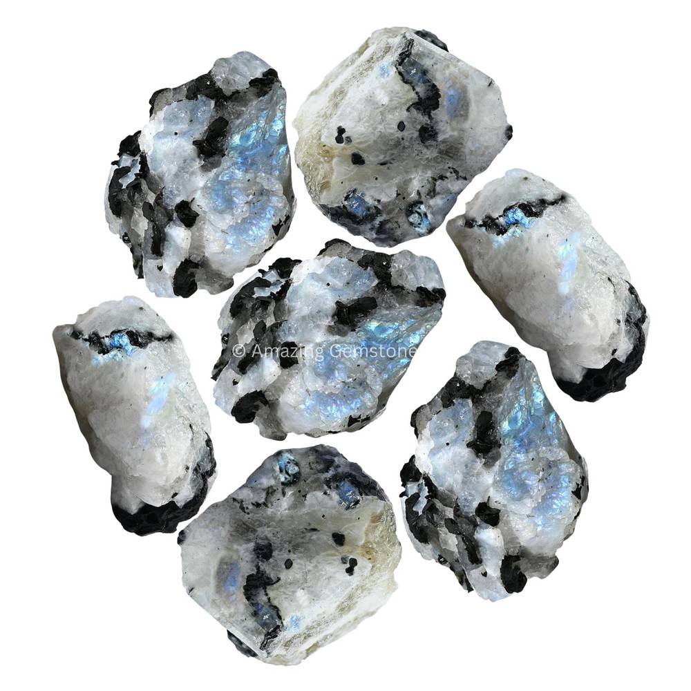 Amazing Gemstone Rainbow Moonstone Raw Crystals 1 Pound,