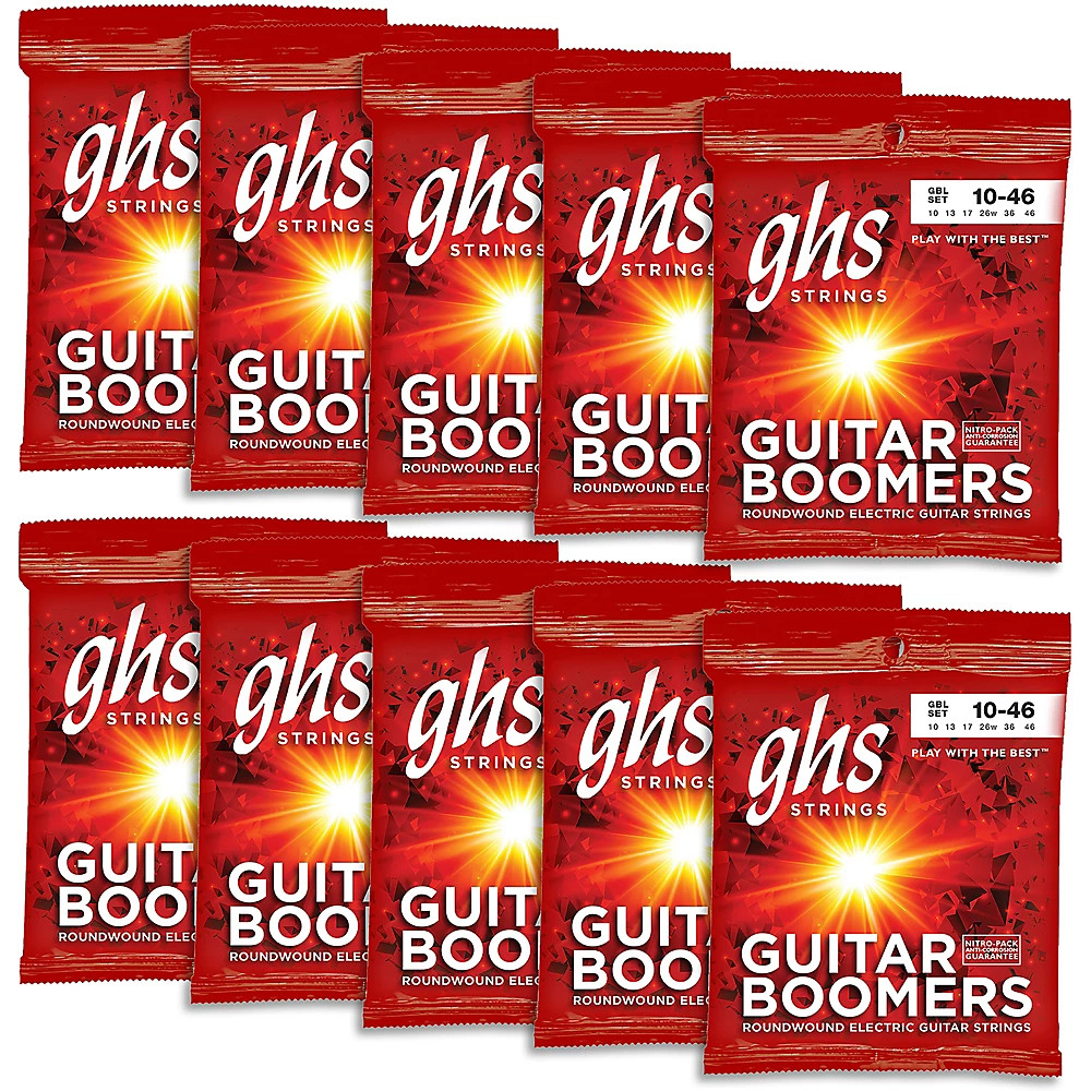GHS Boomers Light Roundwound Electric Guitar Strings (10-Pack)