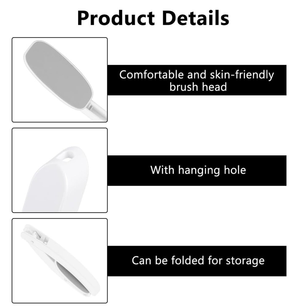 Lotion Applicator for Back, Foldable Back Cream Applicator, Detachable Grey