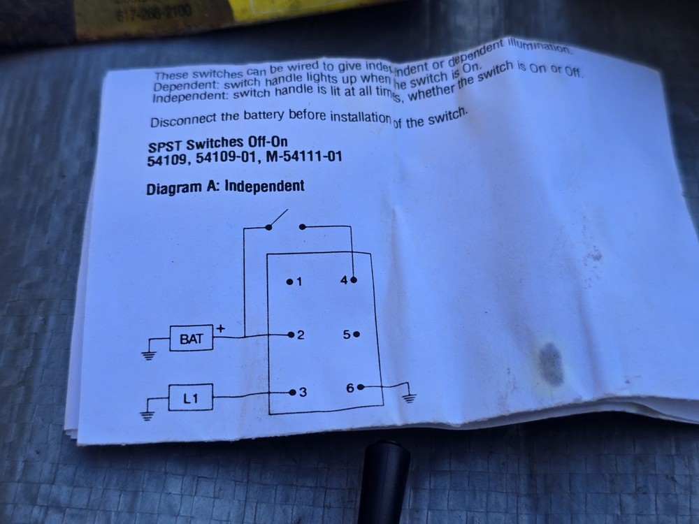 Cole Hersee M-54111-01-BP SPST Toggle Switch