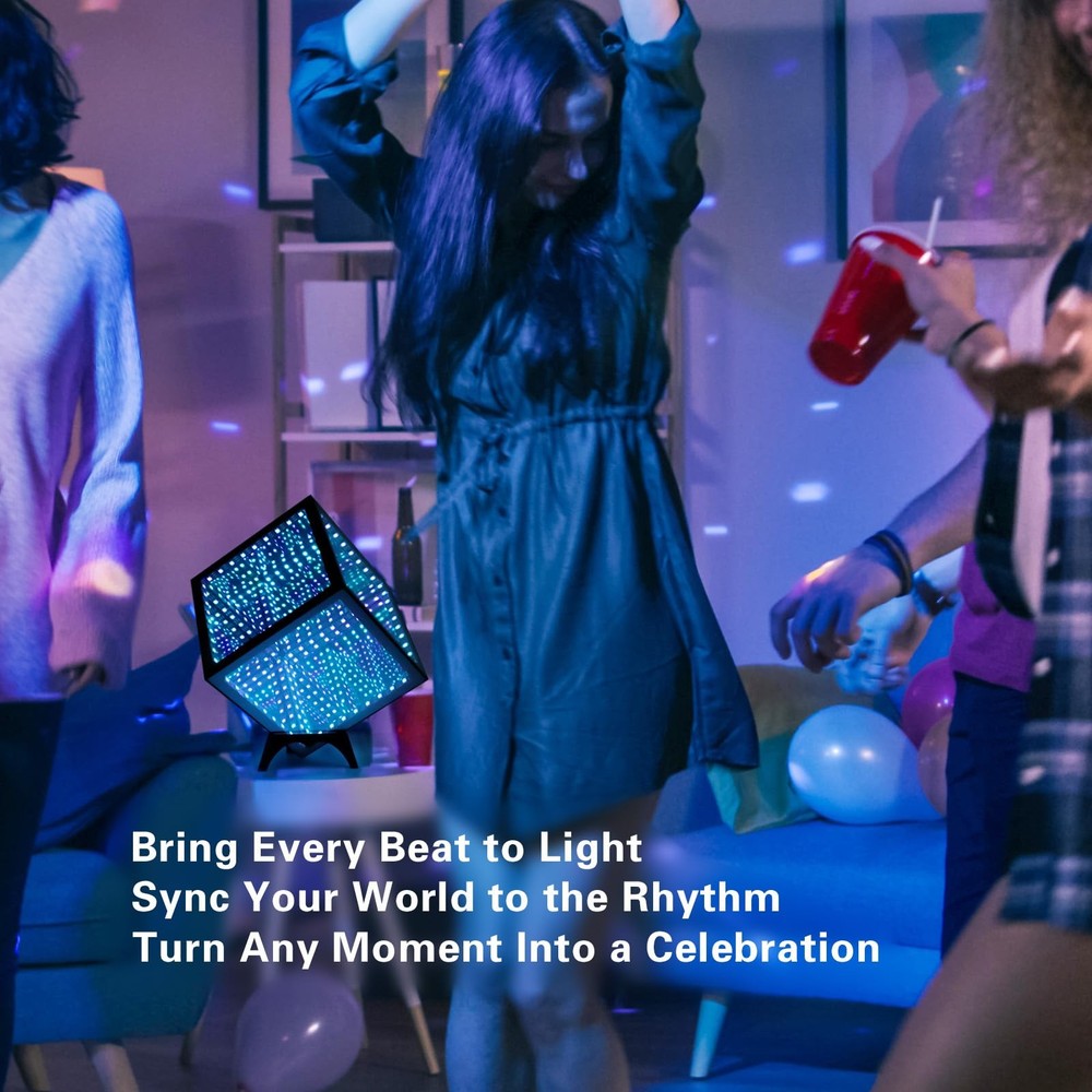 RGB Infinity Hyper Cube Light with APP Control - Smart Infinity Mirror Night ...