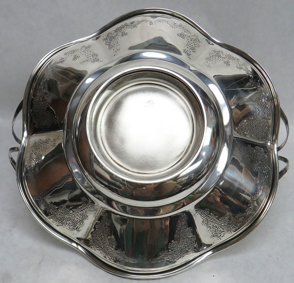 SPAULDING & CO STERLING SILVER HANDLE PASTRY BASKET