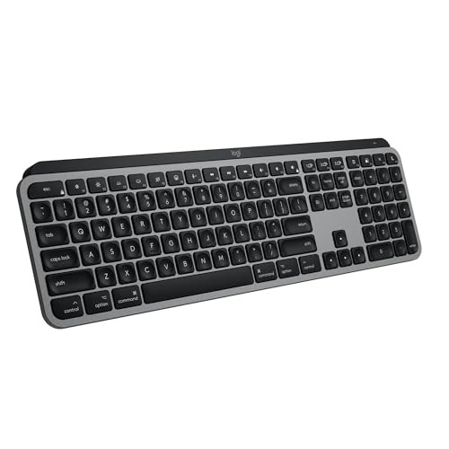 MX Keys S for Mac, Wireless Fluid, Precise Full Size Space Grey Keyboard