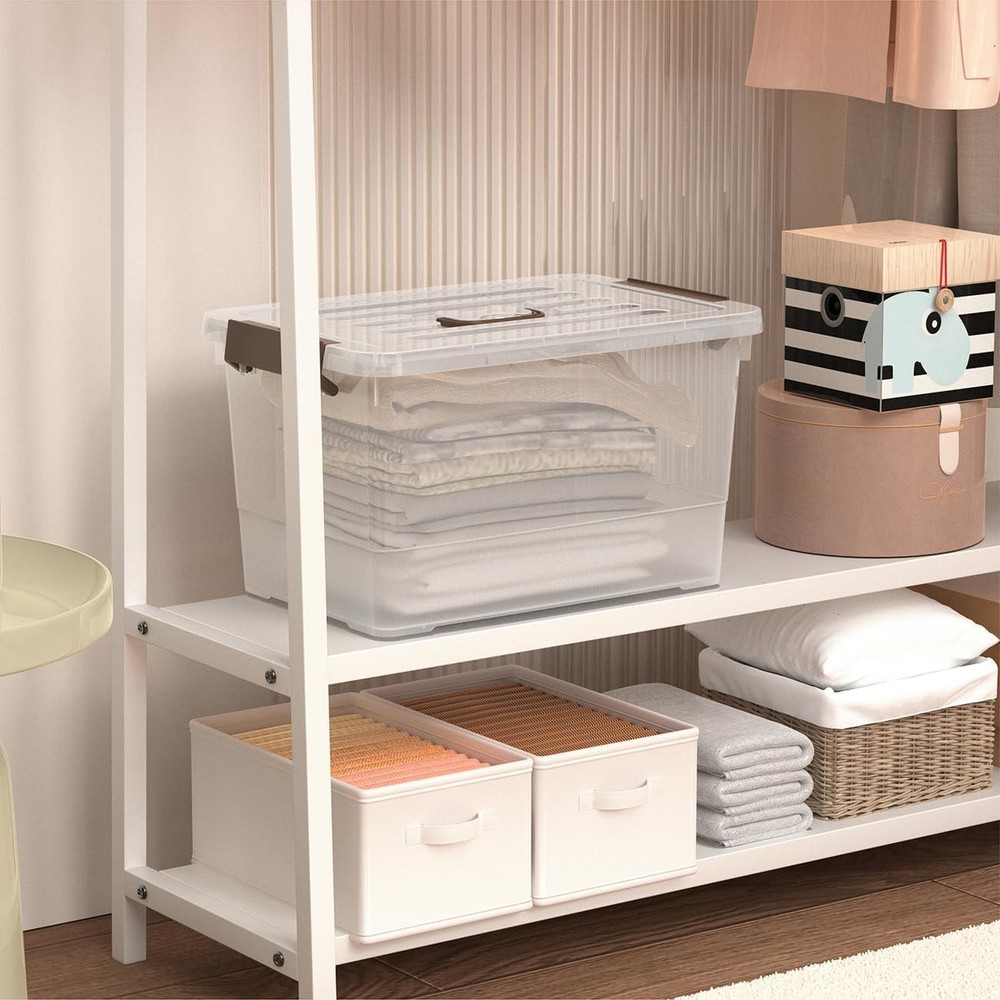 3-Pack 17-Quart Clear Plastic Storage Bins with Snap-Tight Lids, Stackable