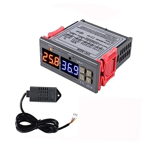 STC-3028 Temperature & Humidity Controller with Integrated Sensor, Dual 24V
