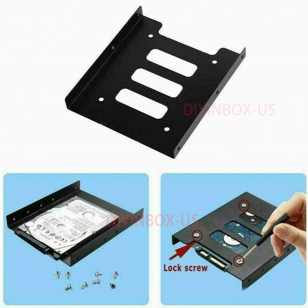 Lot 2.5" to 3.5" Bay SSD Metal Hard Drive HDD Mounting Bracket Adapter Dock Tray