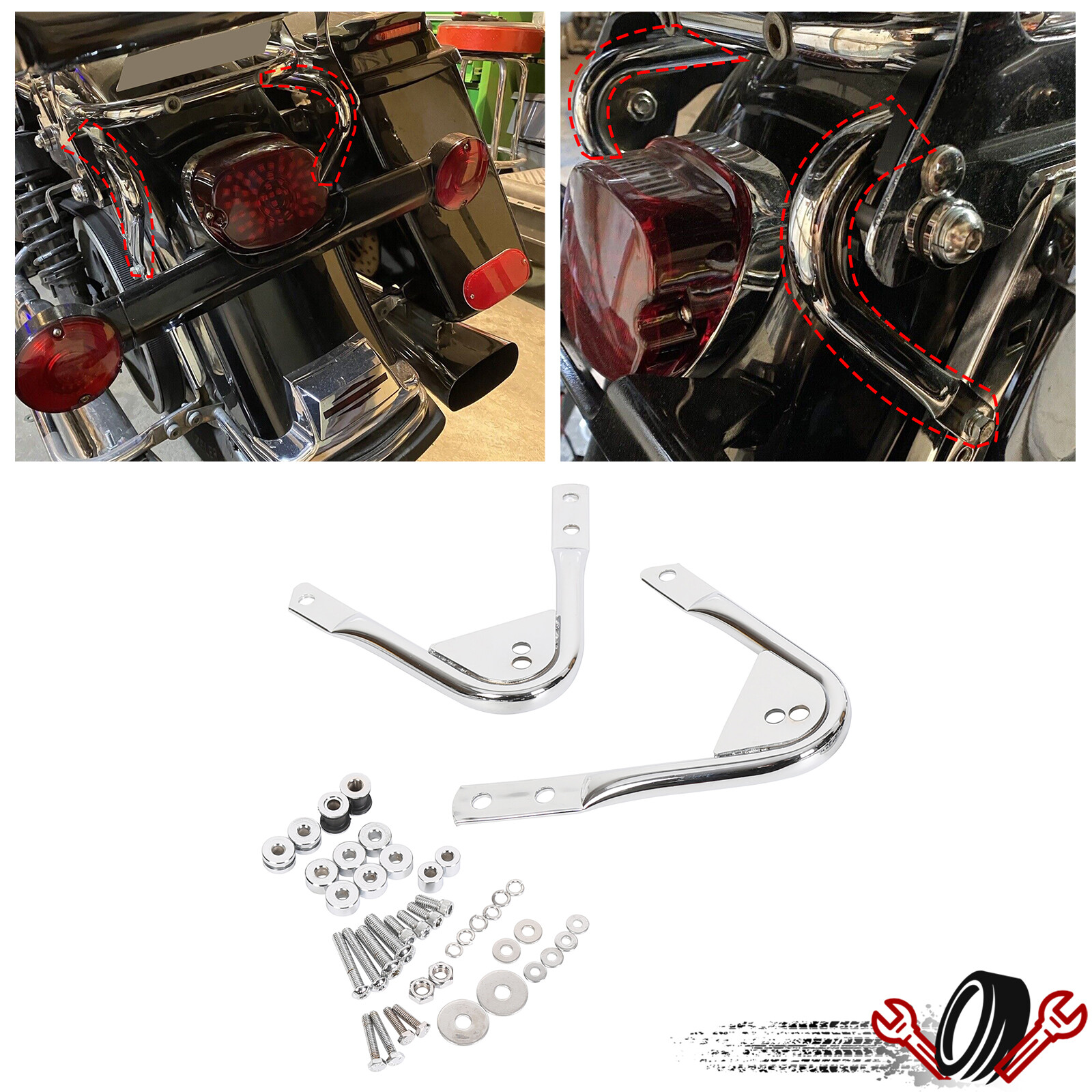 For Harley Touring Glide 97-08 Tour Pak Pack Mount Rack Docking Hardware Kit