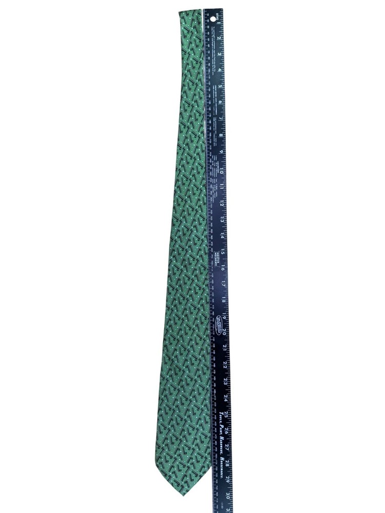 Vineyard Vines Mens Green Silk Candy Cane Patterned Tie