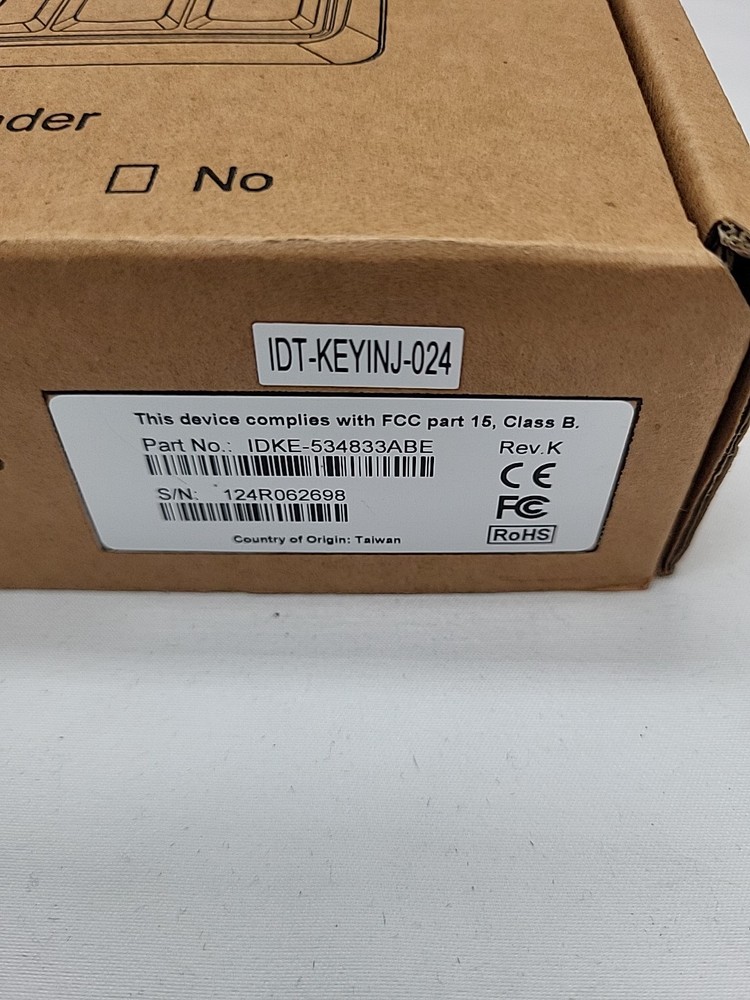 IDTECH Secure Key Card Reader M130 w/ Magstripe Reader IDSK-534833ABE USB