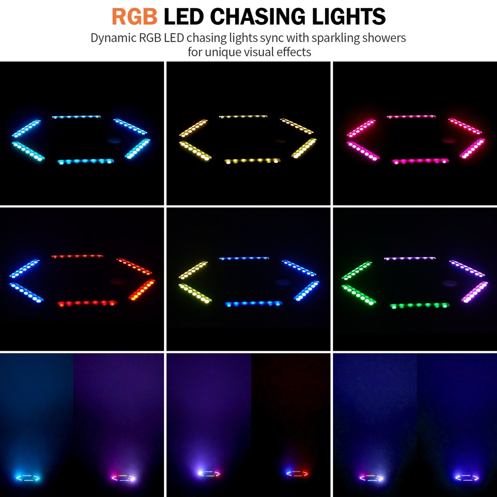 Large 1200W LED Cold Spark Machine Stage Effect DMX Firework Party Wedding Show