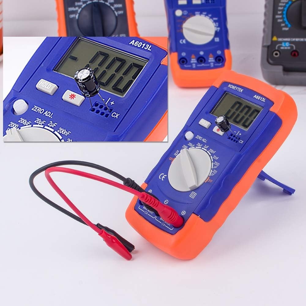 Portable LCD Capacitance Meter - Measures 200pF to 20mF with Data Hold Feature