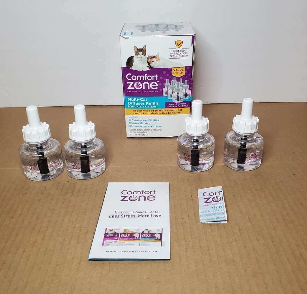 Comfort Zone MultiCat Calming Diffuser Refill for Cat Calming - 4 Pack (READ!)