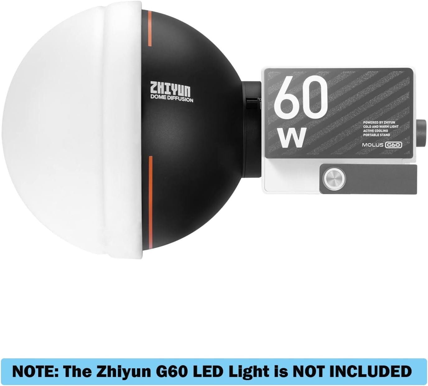 Genuine Zhiyun Dome Diffusion For Molus G60 Molus X100 COB Light (ZY Mount)