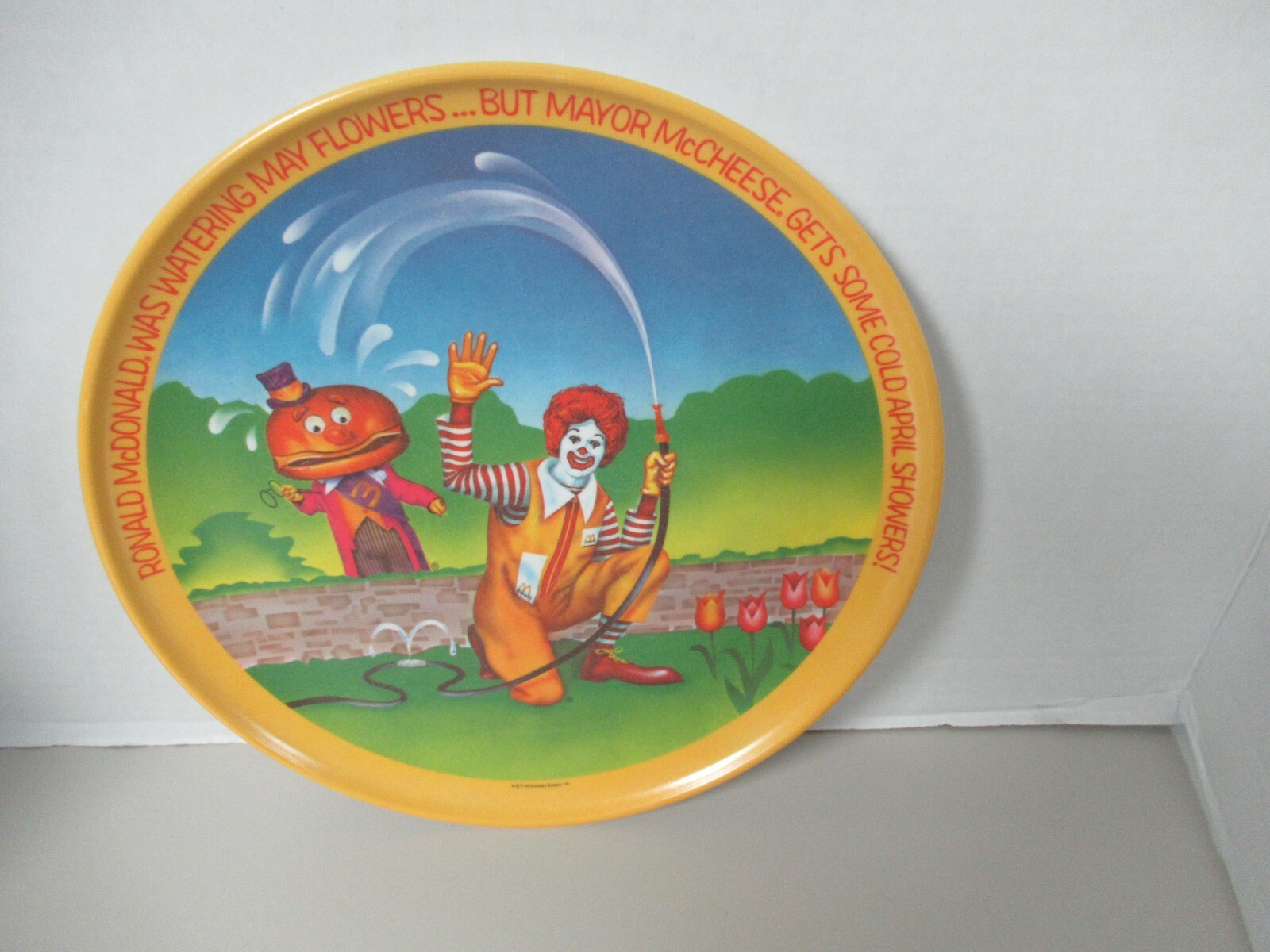 VTG 1977 McDonald's Ronald McDonald Mayor Mc CHEESE 10" PLASTIC PLATE