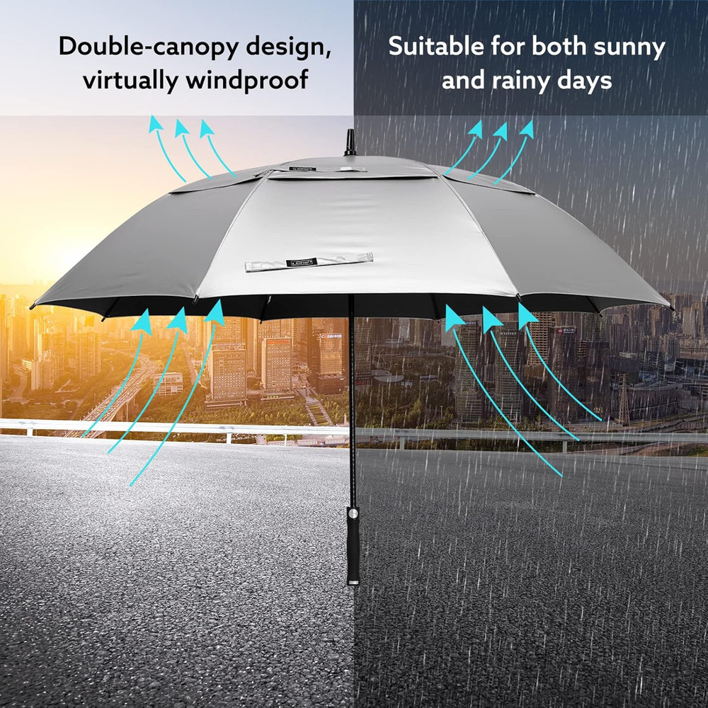 Vented UV Golf/Beach Umbrella 68" Arc, Auto Open Oversize Extra Large Windproof